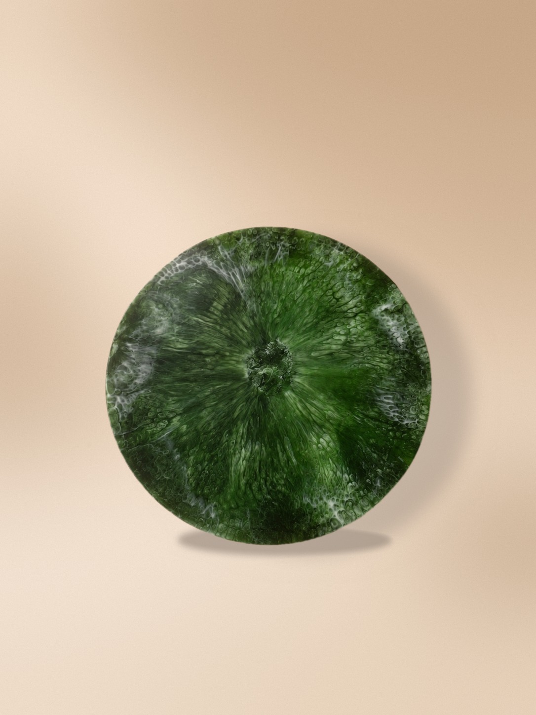 Lazy Susan MARA de resina verde bosque de 80 cm con vetas blancas